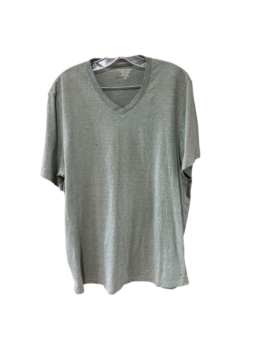 Intriguing Threads Men's V Neck T-Shirt XL Green